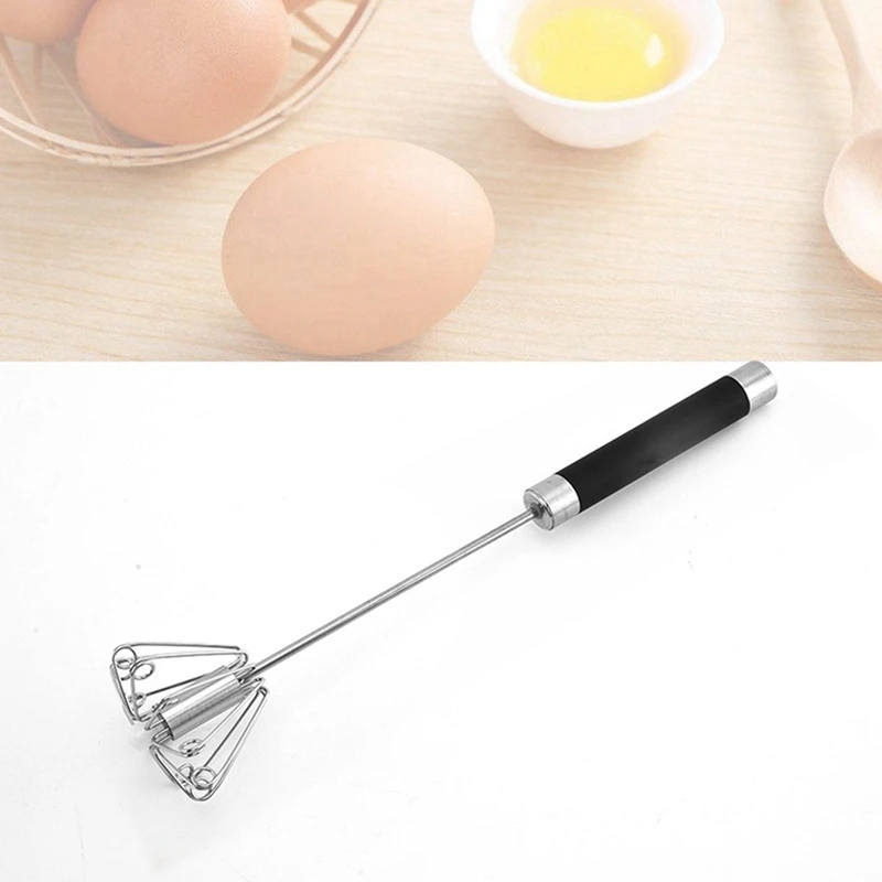 Вращающийся кухонный миксер из нержавеющей стали ручной венчик для взбивания