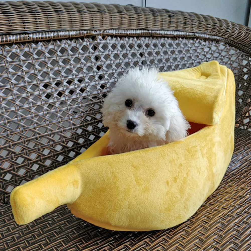 

Banana Shape Warm Pets Bed House Cozy Puppy Cushion Mat Basket Kennel Cat Nest Suitable for Small and Medium-Sized Dogs