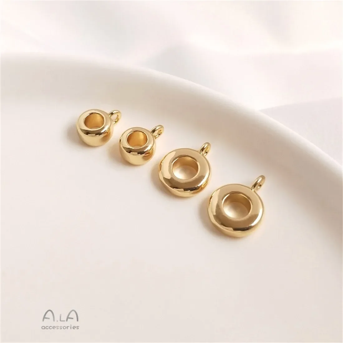 1 шт. 14-каратное позолоченное медное покрытие бусины-проставки Bea Wheel открытый люк