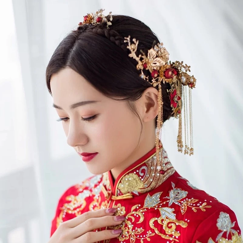 Women Hanfu Hair Combs Traditional Chinese Wedding Hair Accessories Headband Stick Headdress Head Jewelry Bridal Headpiece Pin images - 6