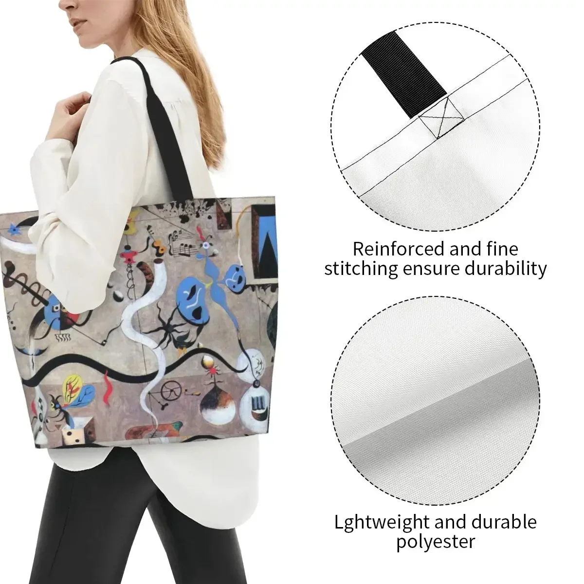 Симпатичная сумка-шоппер с абстрактным художественным рисунком Джоан Миро