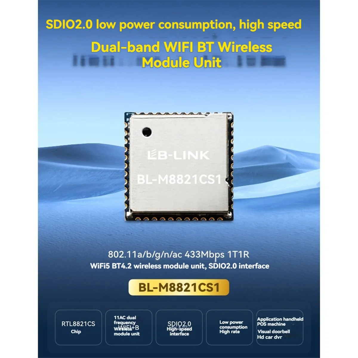 LB-LINK Мини беспроводной Wi-Fi модуль двухдиапазонный 5G SDIO проекционный 5 и BT4.2