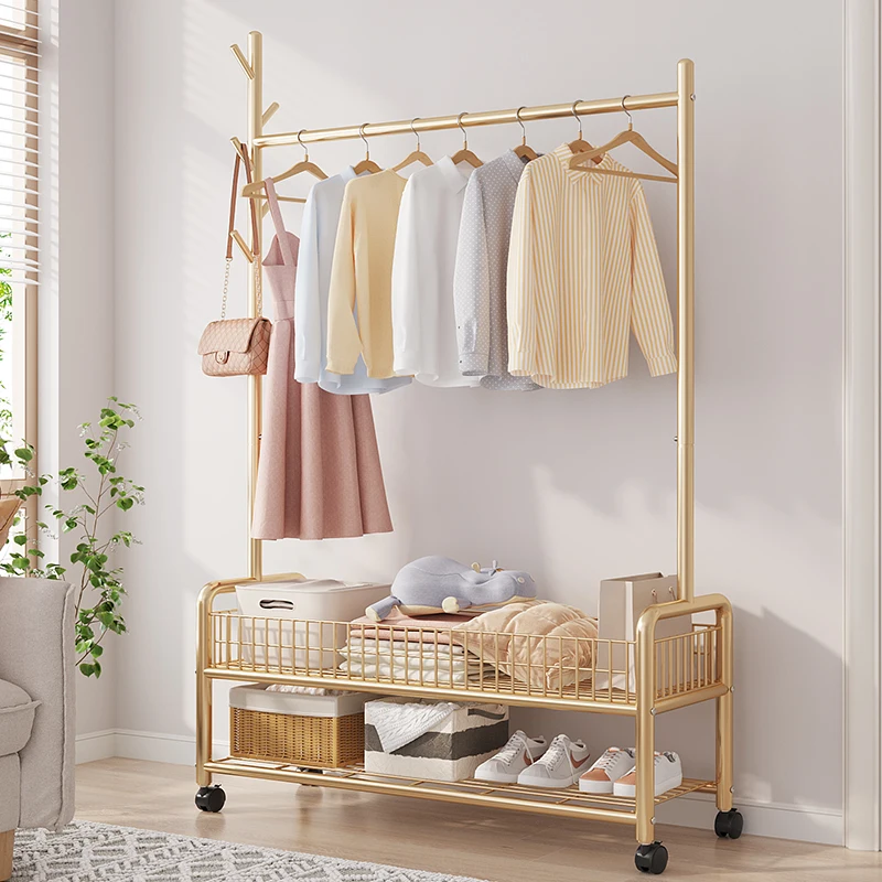 

Bedroom Coat Racks Wardrobe Clothes Hanger Rail Corner Shelf Coat Racks Organizer Metal Wall Armoires De Salon House Accessories