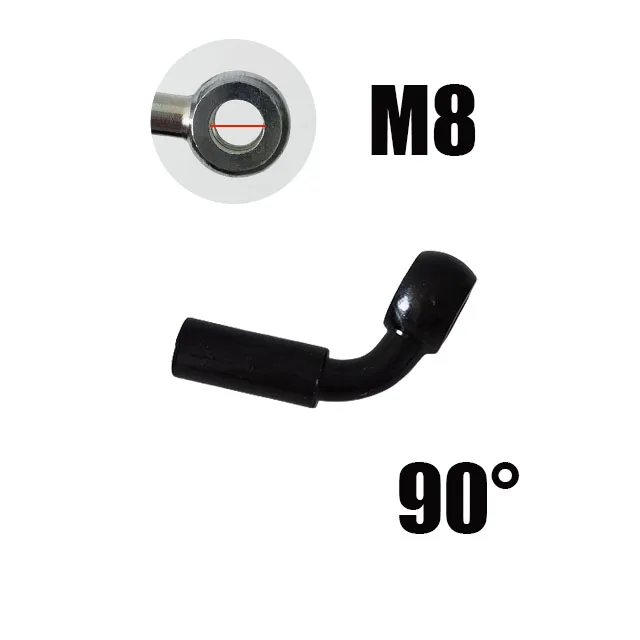 Шланг тормозной M8 для мотоцикла, фитинги для банджо, Обжимной Стальной Шланг 0 ~ 28 ~ 90 градусов, 8 мм, переходник для соединения нефтяного топливного шланга с отверстием I.D