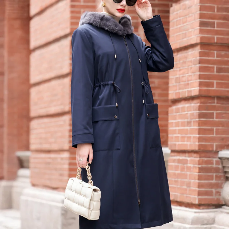 Меховые женские зимние пальто с норковым воротником