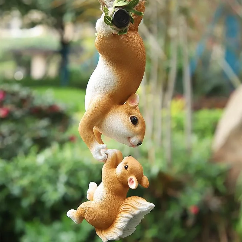 

Creative Resin Squirrel Figurine Garden Pendant Figurine Adorable for Yard Micro Landscape Ornament Décor Outdoor Garden Statue
