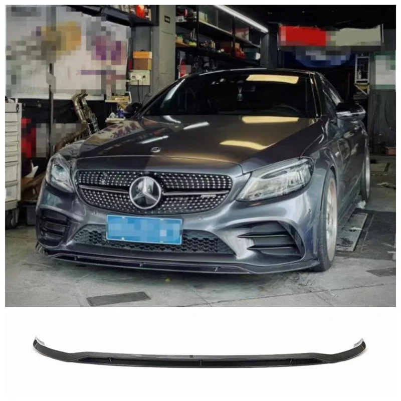 

For Mercedes C Class W205 C260 C300 2019-2022 Real Carbon Fiber Bumper Front Lip Diffuser Spoiler Wind Knife Protector Cover