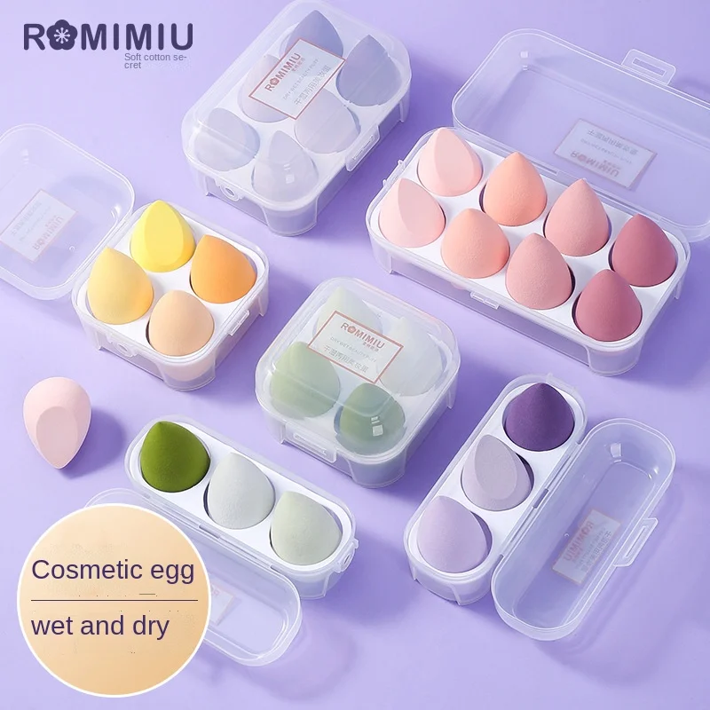 

Different Sizes Makeup Sponge Dry&Wet Use Cosmetic Puff Sponge maquiagem Foundation Powder Blush Beauty Tools with Storage Box