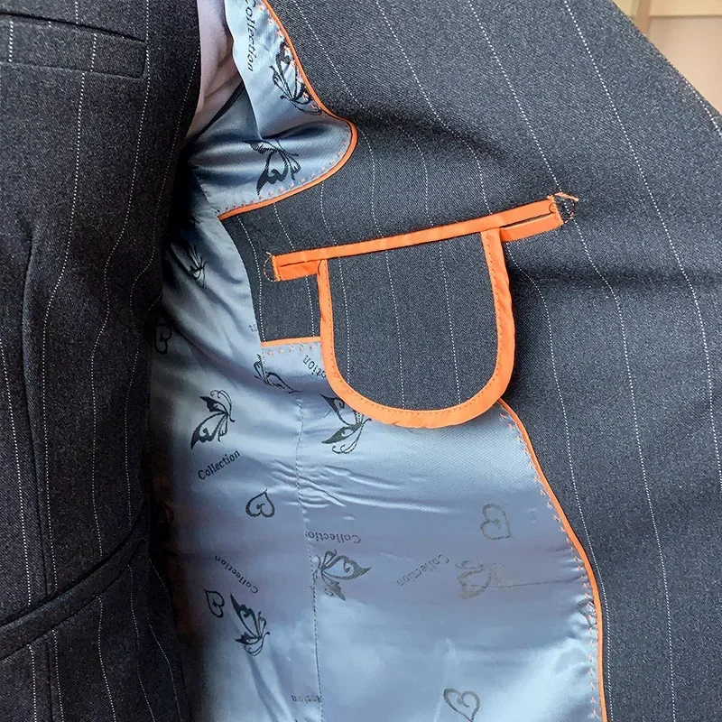 Костюм мужской деловой из трех предметов повседневный блейзер в Британскую