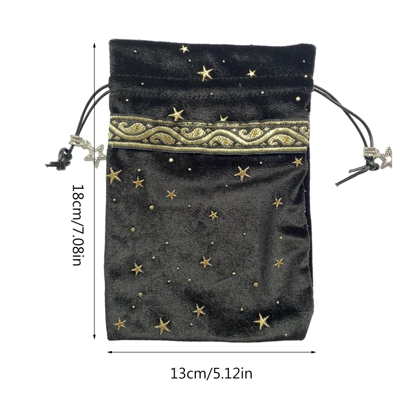 

Multi Patterns Velvet Pentagram Tarot Storage Bag Storage Package Bag Divination Drawstring Package Party Christmas Gift Pouch