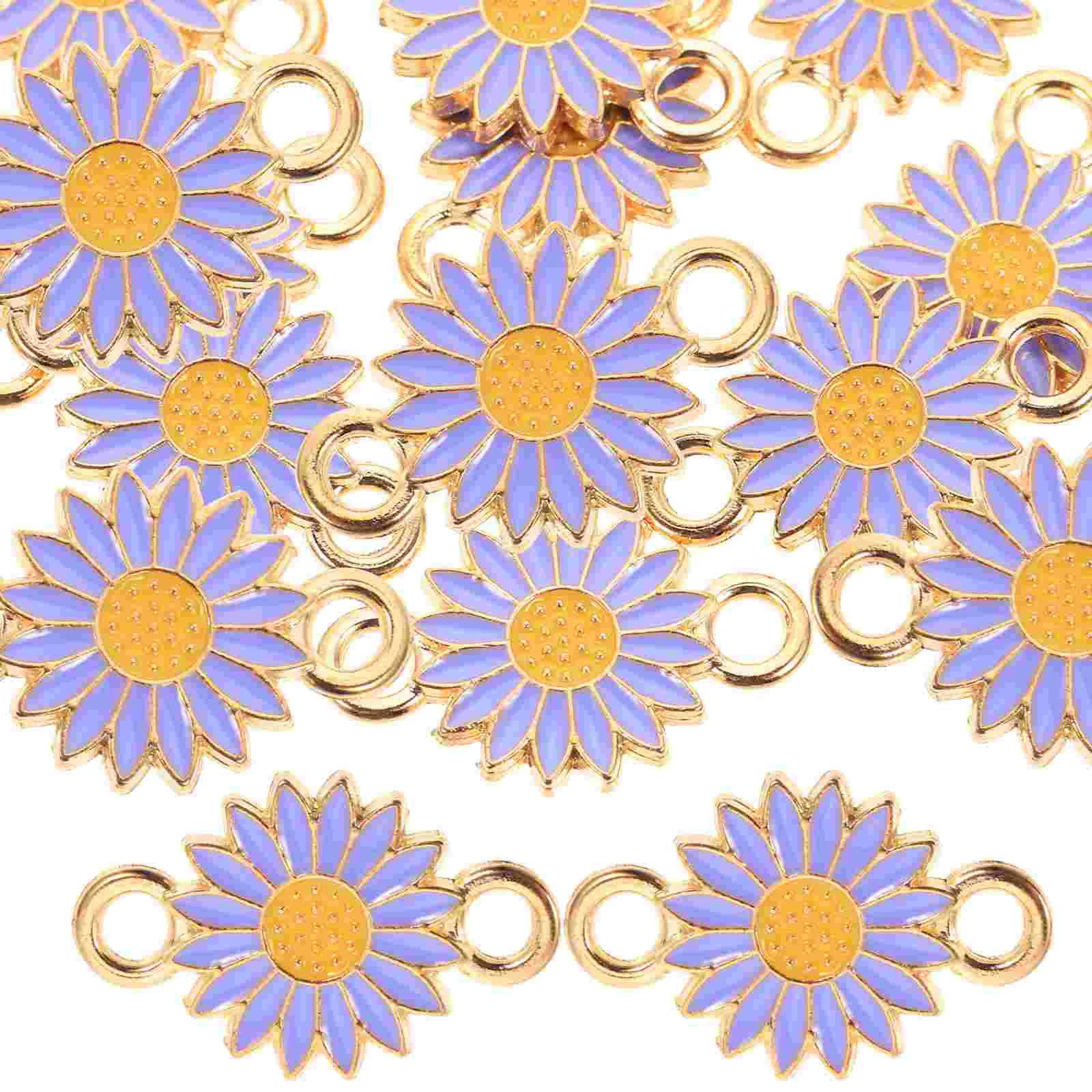 

20 Pcs Alloy Jewelry Decorative Pendant DIY Findings Charm Necklace Bead Hanging Sunflower Design Charms Bracelet Plants