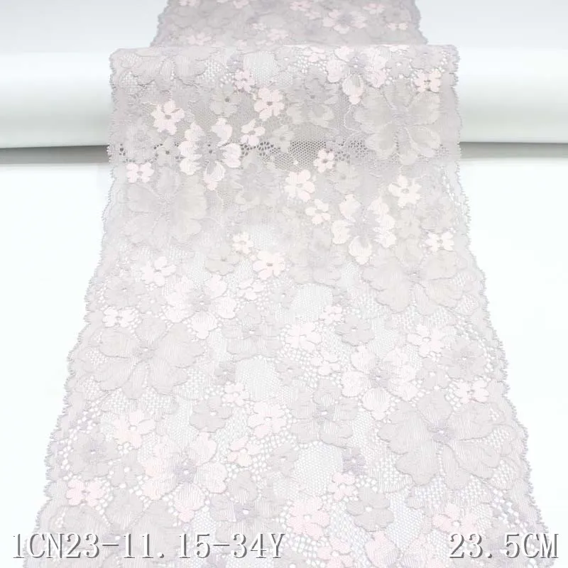 1 Meter 23.5cm Pink Gray Elastic Lace Trim sewing ribbon guipure lace trimmings fabric garter bra DIY Garment Accessories