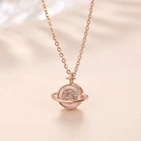 korean style planet pendant necklace rose gold and clavicle chain fashion women accessories diamond planet smart jewelry choker