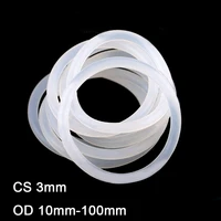 10pcs white silicone o ring gasket cs 3mm od 10 100mm food grade silicon rubber ring washer vmq insulated waterproof seal gasket
