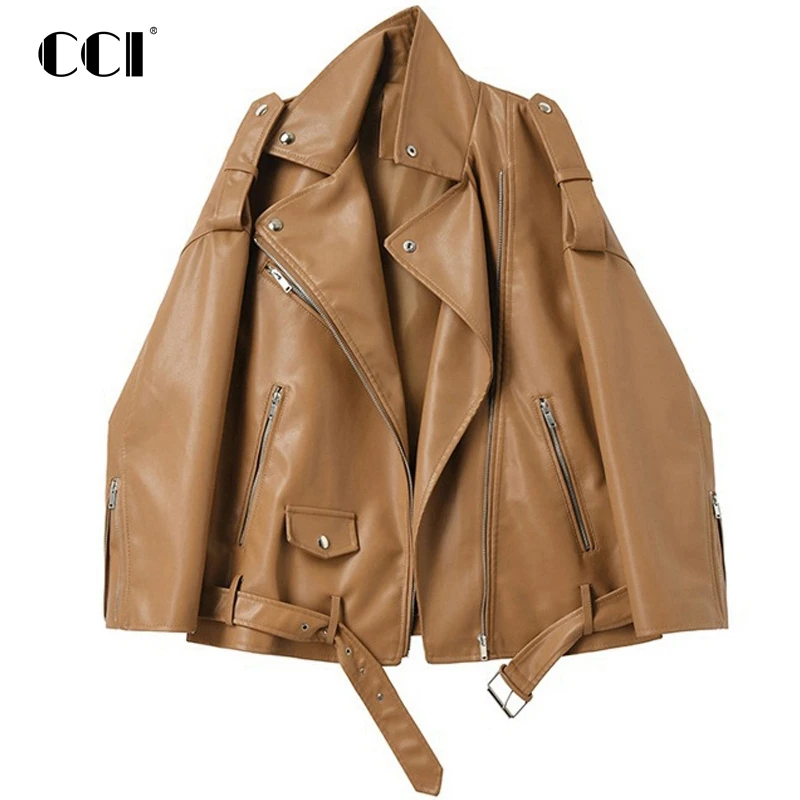 

Куртка CCI Женская на молнии с длинным рукавом, пальто из искусственной кожи, Авиатор, YJ060T, весна-лето
