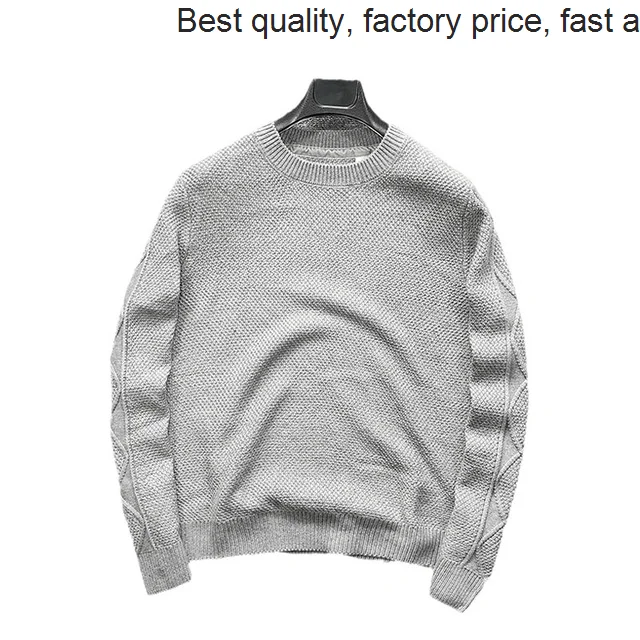 High quality luxury brand Men's Wool Cotton Fashion Round Neck Thick Pullover Autumn Winter Knitted Sweater