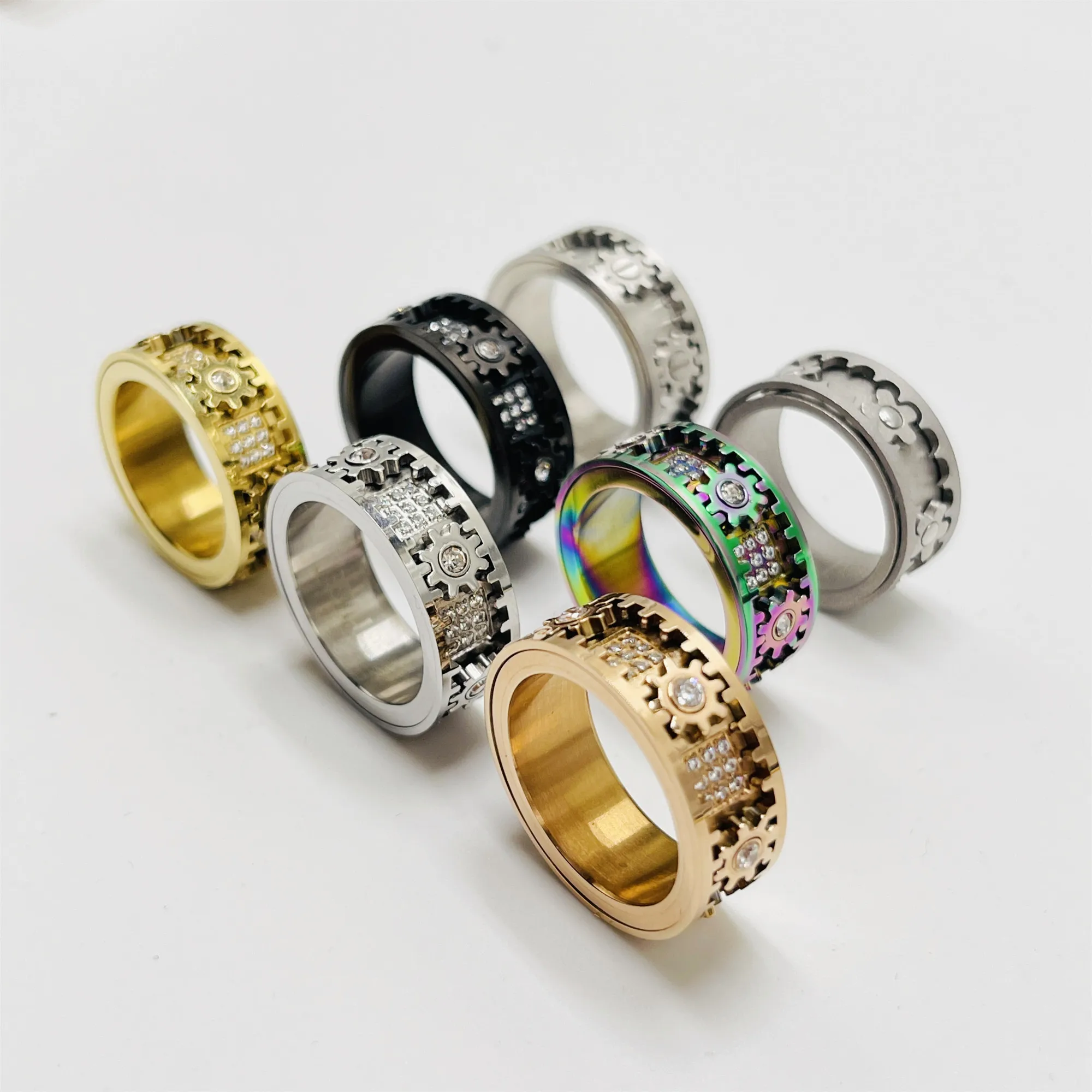 

Кольцо для влюбленных из серебра 925 пробы с роторной шестерней