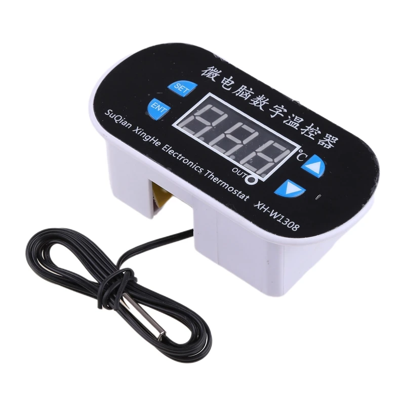 

AC 110V-220V C/F Digital Thermostat Temperature Alarm Controller Sensor W1308