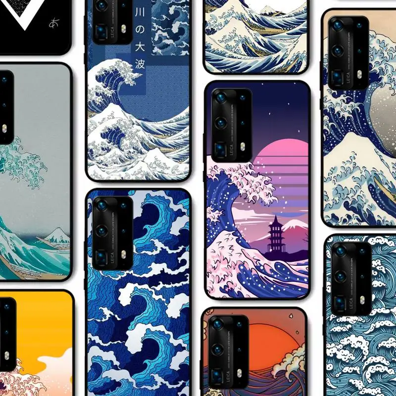 

The Big Wave of kanagawa Phone Case for Huawei P30 40 20 10 8 9 lite pro plus Psmart2019