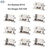 yuxi 10pcs micro mini usb jack socket usb dock plug connector for homtom ht10 doogee x20 x30 charging port