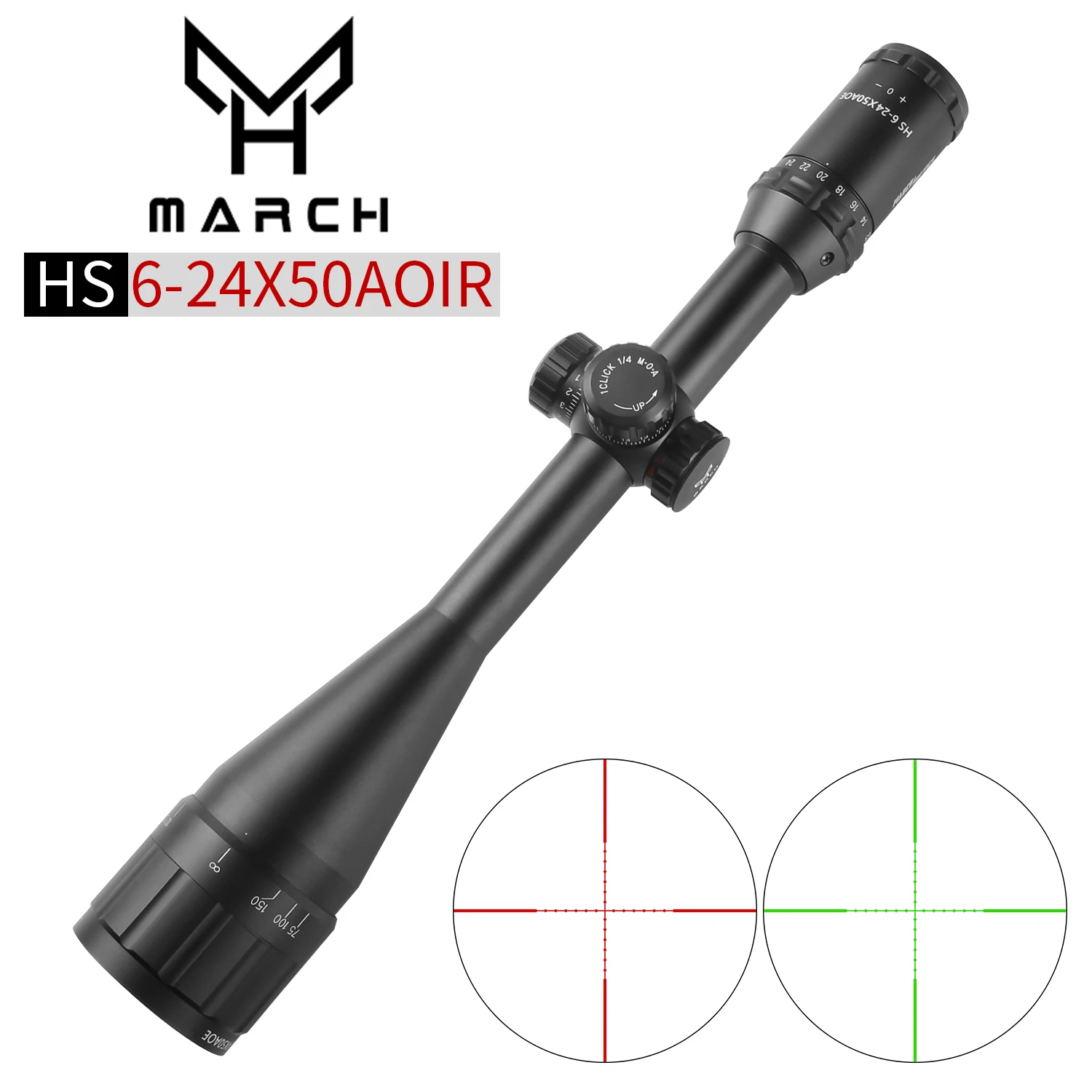 

MARCH HS 6-24X50 AOIR Air Rifle Optics Sniper Scope Compact Riflescopes Hunting Scopes with 20mm/11mm Rail Mounts Optical Sight