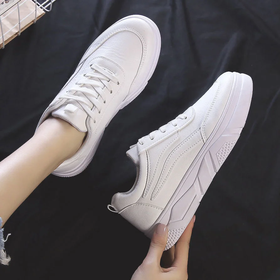 

2022 New Arrival White Sneakers For Women Lace-Up White Vulcanize Shoes Platform Sneaker Lightweight Fashion Shoes Free Shipping