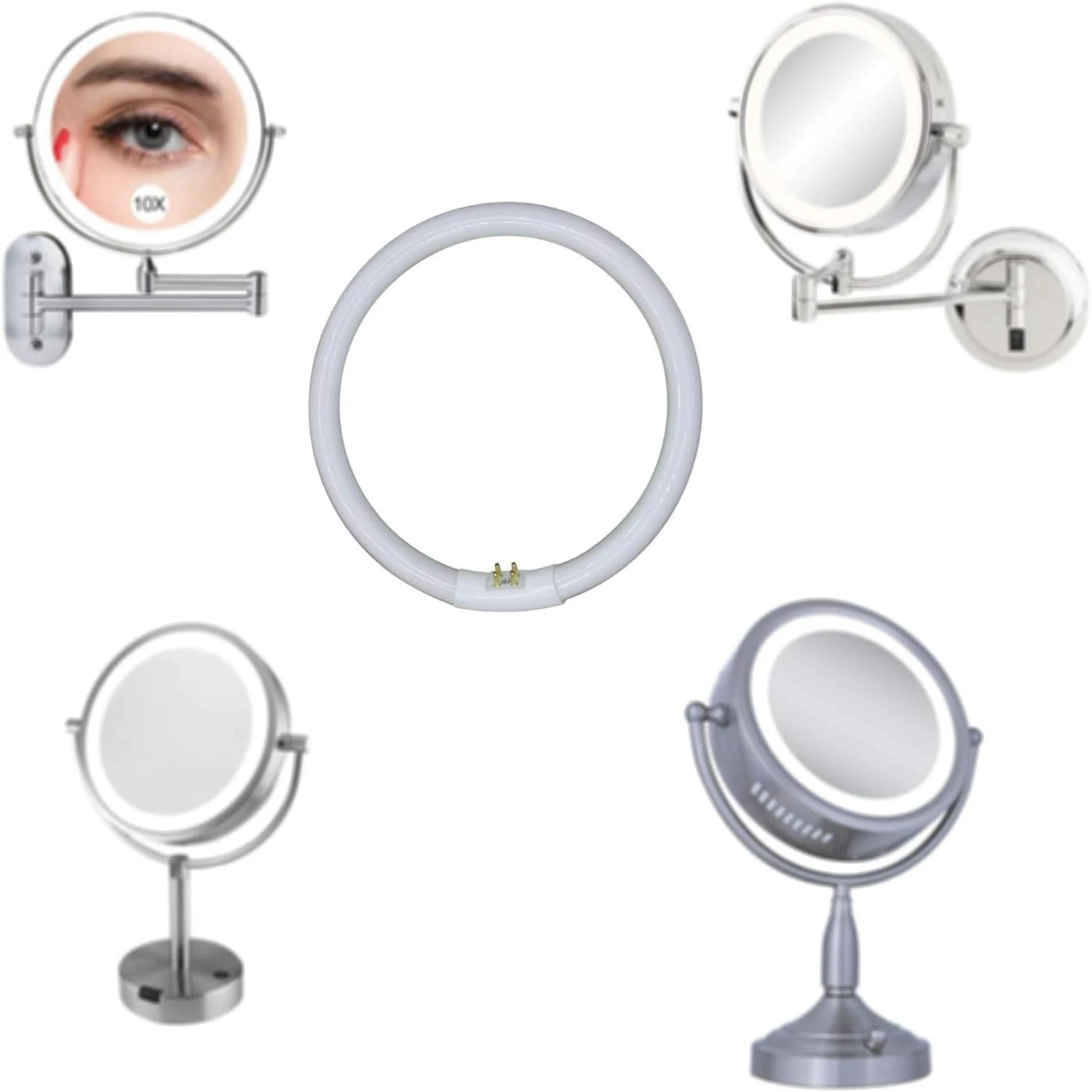 7-дюймовая круглая лампа T5 22 Вт совместимая с увеличительным туалетом для макияжа