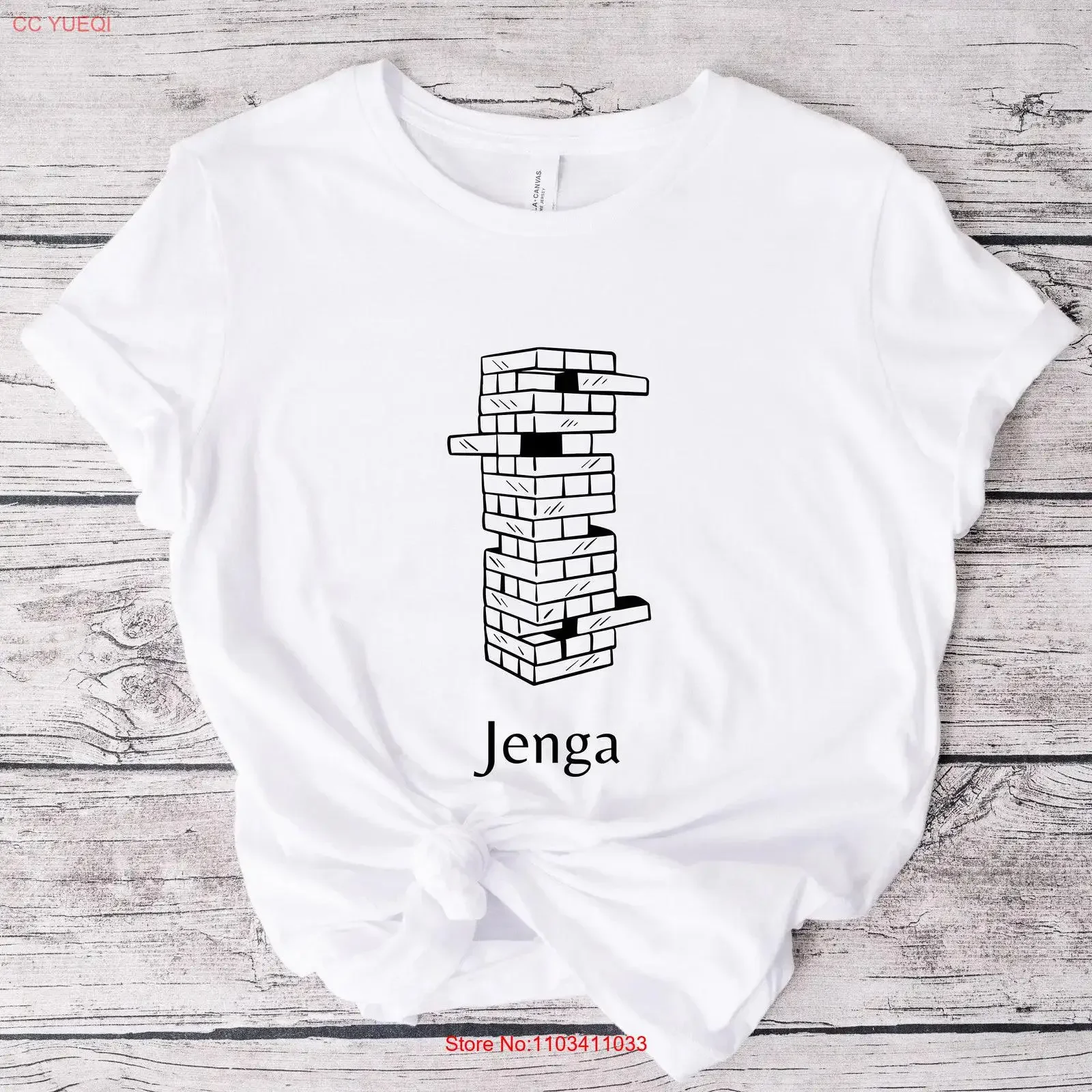 Фото Футболка Jenga Game Night Board, размер S 3XL для влюбленных, винтажная стираная универсальная дышащая уличная одежда с графическим рисунком, растянутая унисекс №1