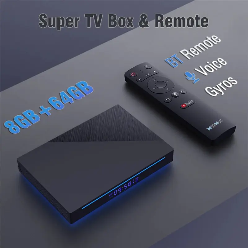 

1PC GTmedia Smart TV Box 2022 Iptv Volle HD 1080P, h.265 HEVC 10Bit/CPU 70MHz Dual/BT Fernbedienung/Internet M3U Set Top Box