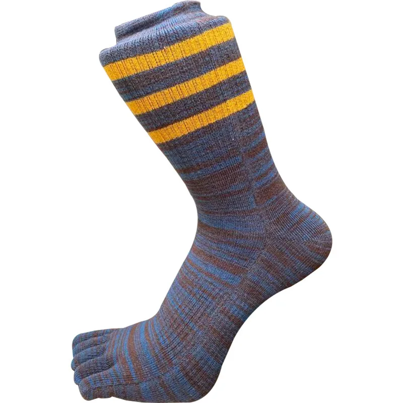New Men's Sock Solid Color Combed Cotton Five-finger Socks 5 PAIRS Men's Toe Socks Drop Shipping Cycling Sport Running