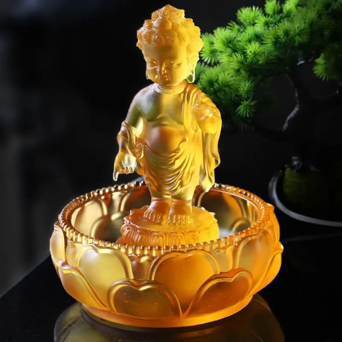 Ancient Glass Bath Buddha Basin Decoration Home Living Room Buddhist Temple Tabletop Display OfferingsPprince Buddha Buddha