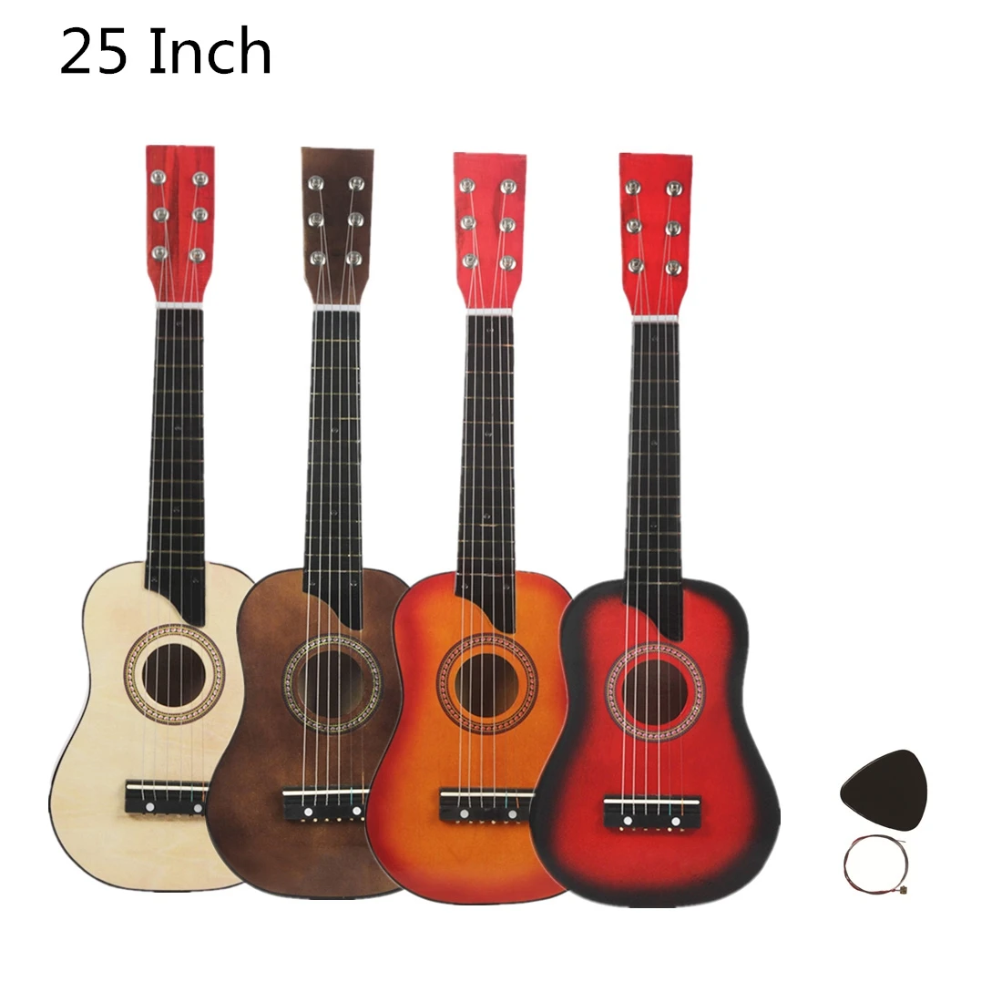 

25 Inch Basswood Acoustic Guitar 6 Strings Guitarra with Pick Strings Mini Ukulele Accessories Musical Instrument Gifts
