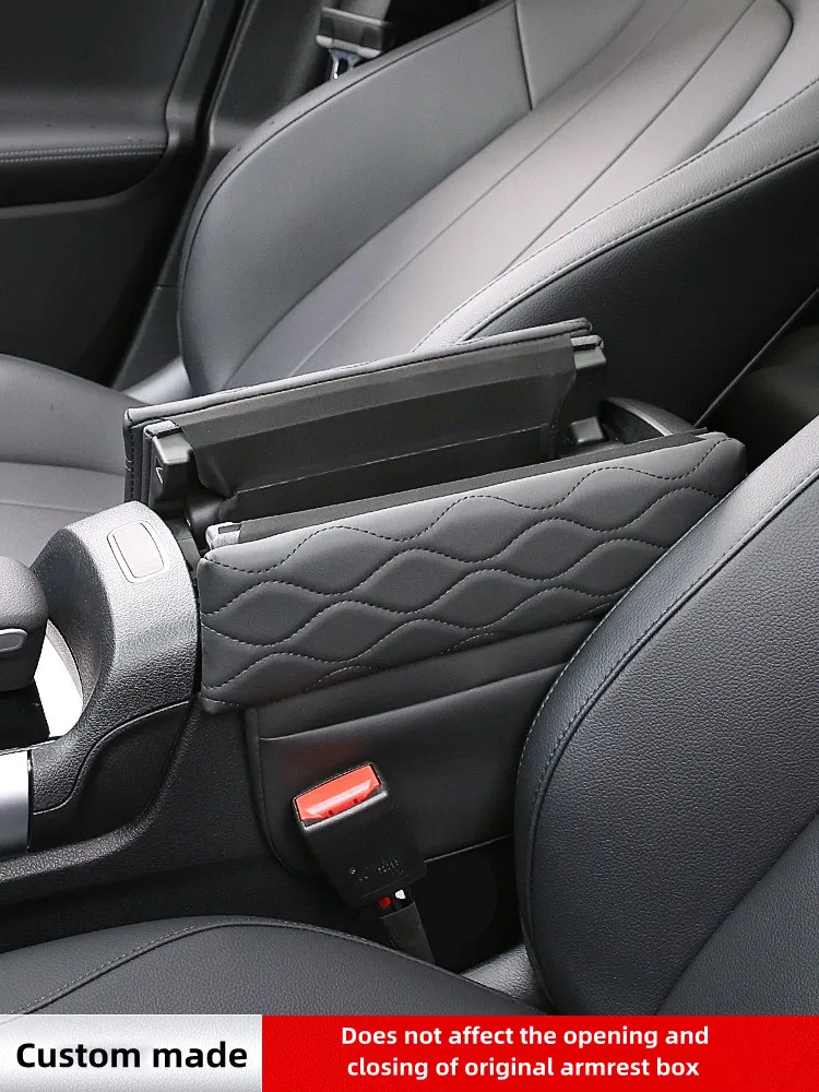 Center Console Armrest Storage Box Cushion Anti-Scratch Leather Armrest Mat for Benz GLA GLB CLA EQA EQB B 2020-2022 A 2019-2022