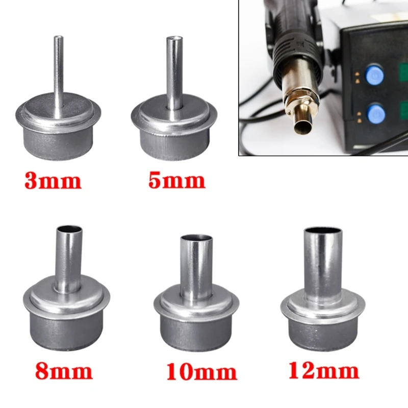 

Hot Air Guns Nozzle Rework Station Wind Mouth 3mm 5mm 8mm 10mm 12mm Replaceable Heat Guns Nozzles for QUICK 861DW KXRE