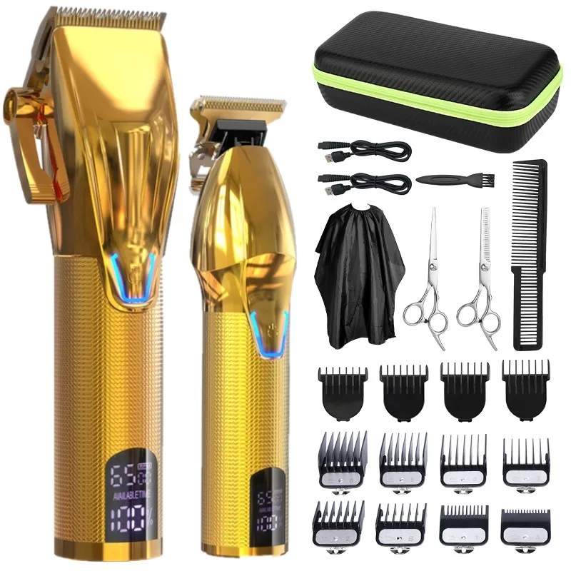 Professional Hair Clipper and Trimmer Kit for Men Cordless Hair Clipper Haircut Kit Beard T Contour Trimmer Haircut Grooming Kit