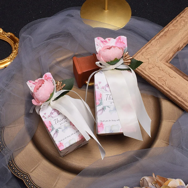 

5pcs Wedding Favor and Sweet Gift Box Candy Dragee Packaging Box for Wedding Baby Shower Birthday Guests Event Party Supplies