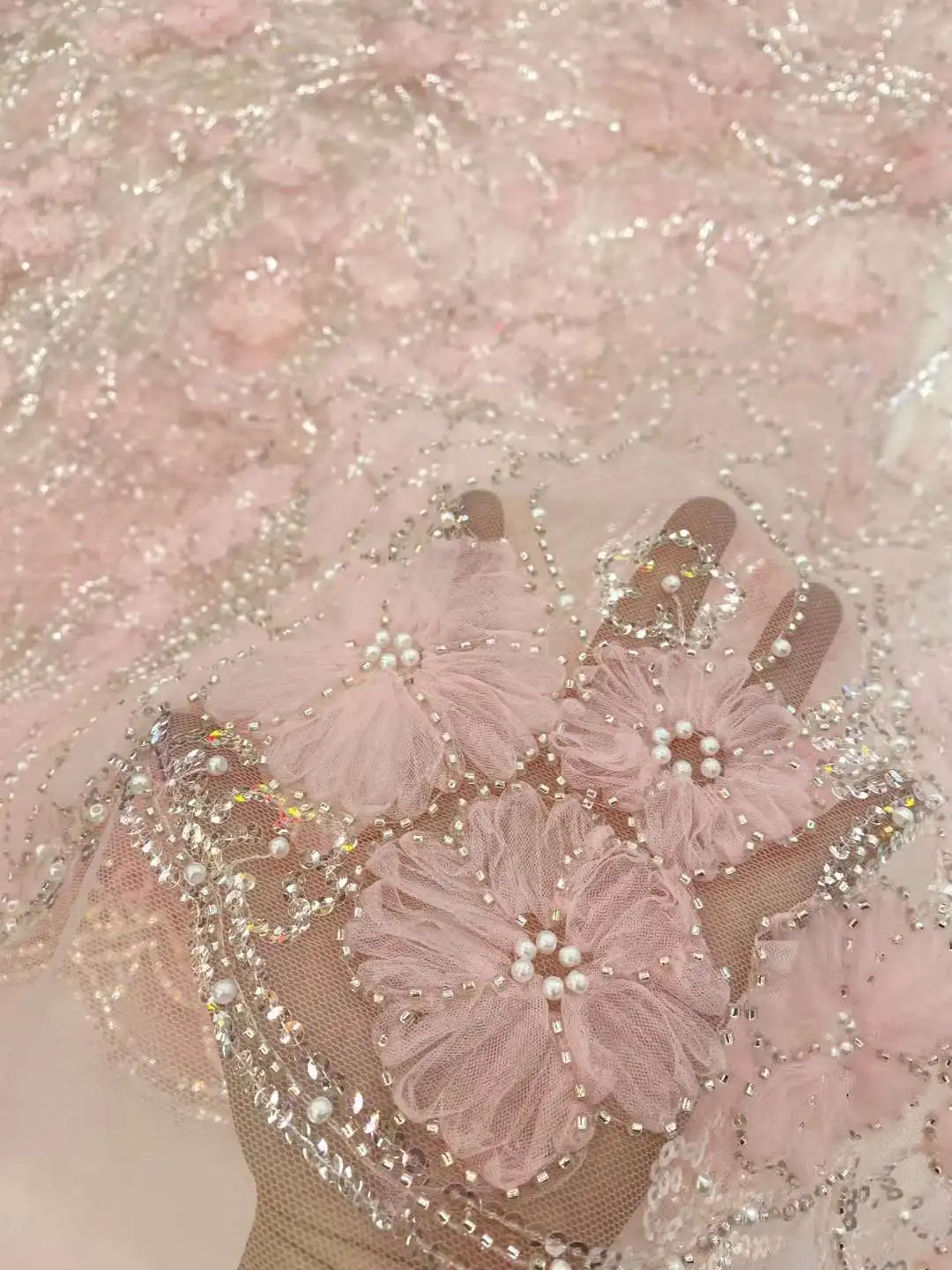 Роскошная 2024 африканская кружевная ткань из бисера Вышивка жениха французская