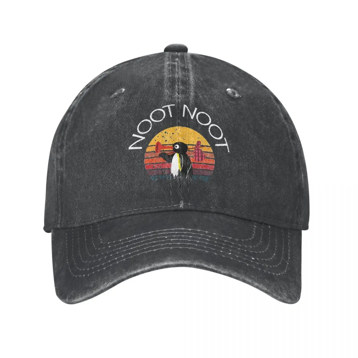 

Vintage Penguin Noot Noot Baseball Caps Unisex Style Distressed Denim Washed Headwear Outdoor Summer Caps Hat