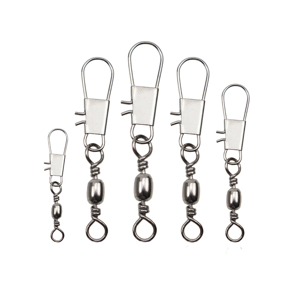 

100pcs Stainless Steel Fishing Connector Bear Rolling Nap Fishhook Lure Tackle B Connector Pin Metal Swivel With Snap