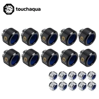 10pcs bitspower touchaqua 10x14mm advanced g14 tighten hand compression fittings for hard tubing od14mm black silver