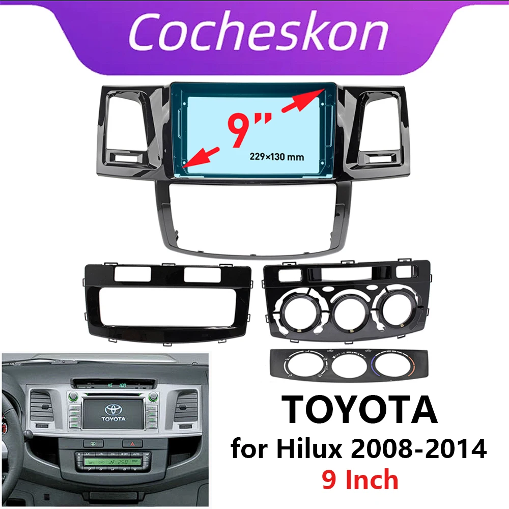 Рамка для Toyota Fortuner Hilux 2008-2014 Ac Mt 9 дюймов