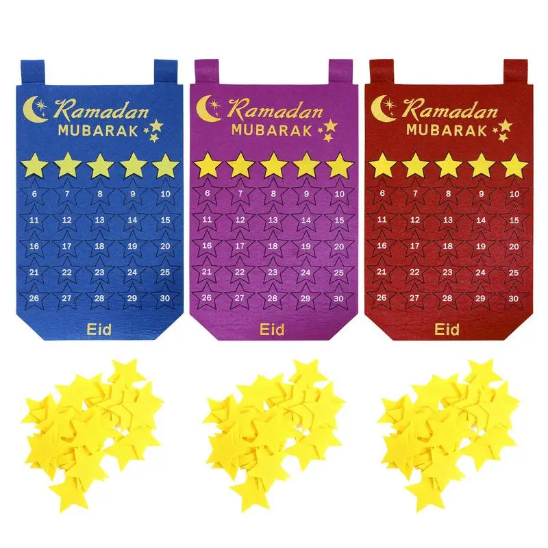 

Eid Mubarak DIY войлочный календарь обратный отсчет Рамадан Декор для дома исламский мусульманский оформление Рамадан кареем Ид Аль адга подарки