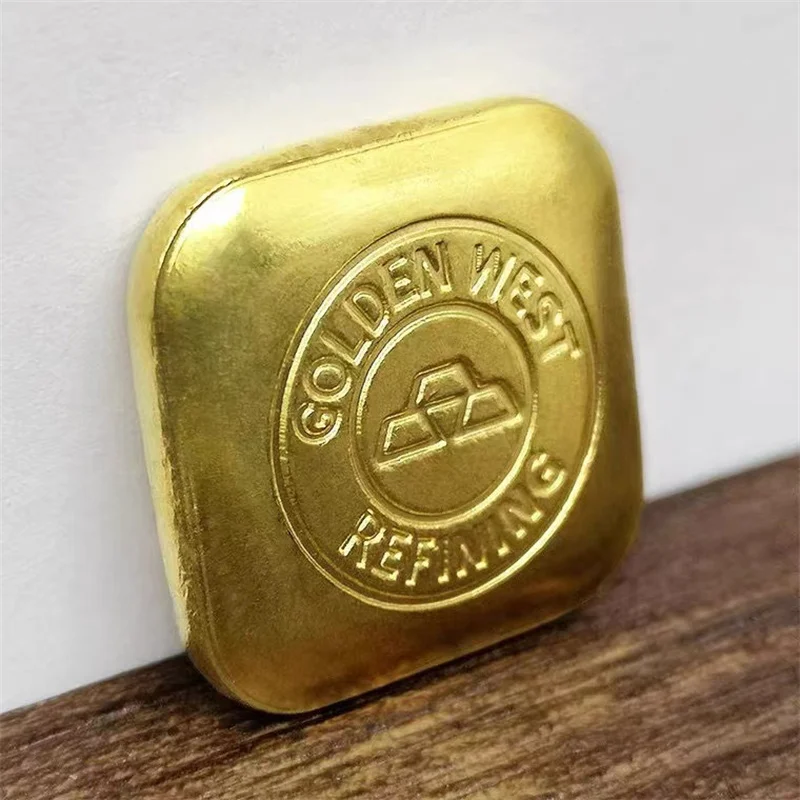 

Miniature gold nugget fish tank landscape gift decoration not rusty spindle coin Western gold bar