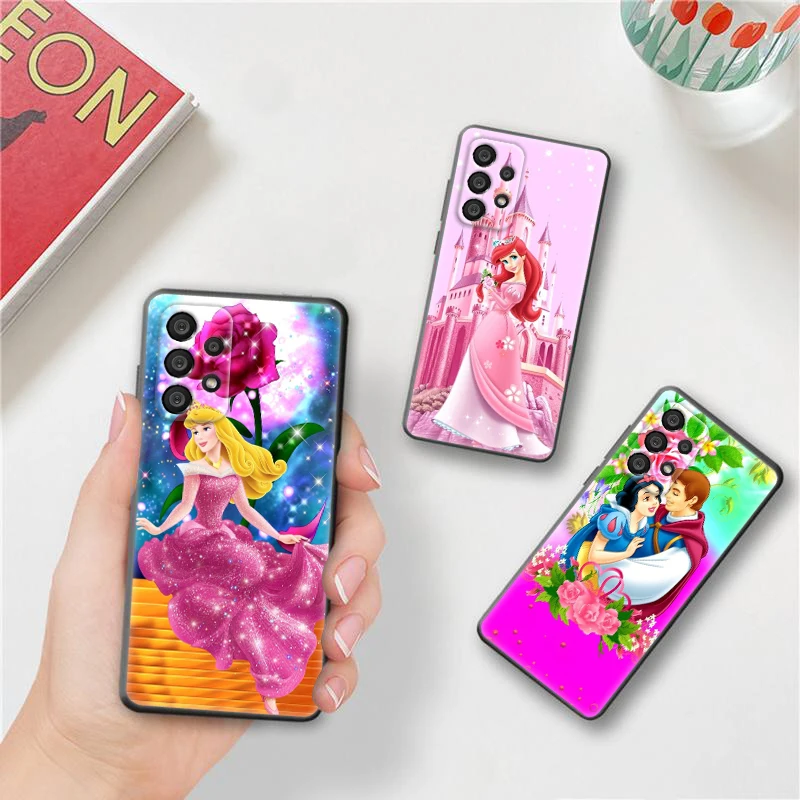 

Disney Fairy tale Princess Phone Case For Samsung A73 A72 A71 A53 A52 A51 A42 A33 A32 A23 A22 A21S A03 A02 Black Cover