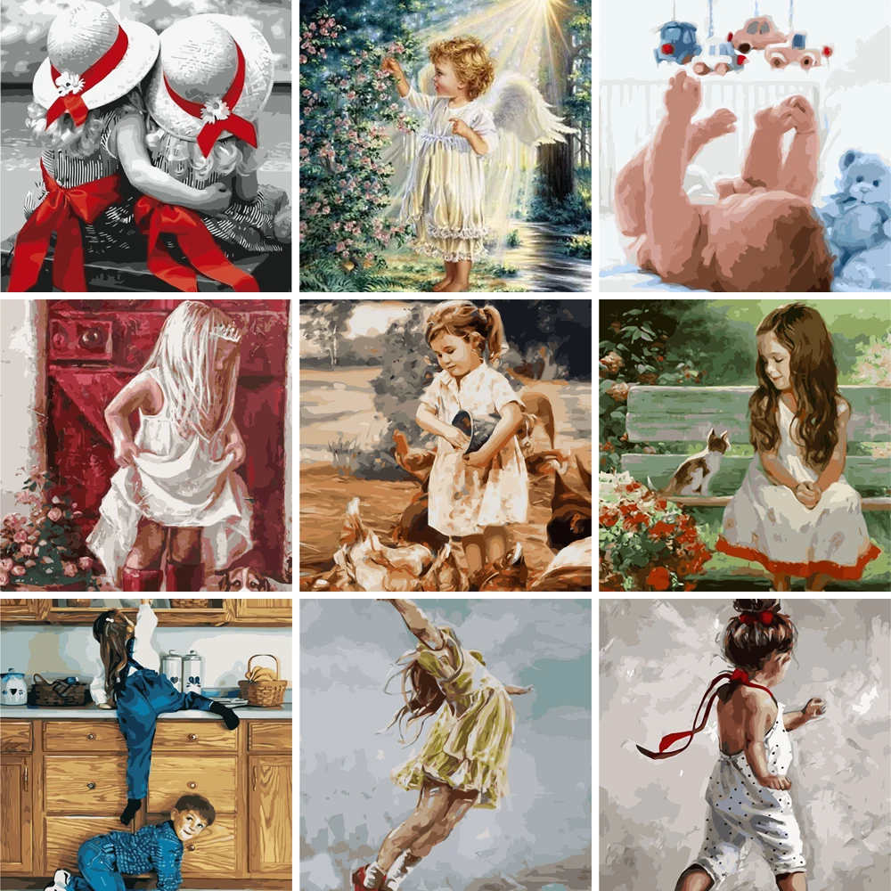 

KPACKA PACKPACKA DIY Painting By Numbers people Child 40x50cm VA-0886 drawing by number home decor 2022