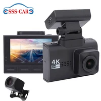 2 45 inch driving recorder car 4k camera front and rear dual recording built in gps wifi dash cam