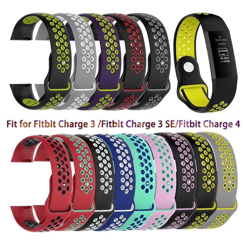 

Ремешок для Fitbit Charge 3 SE, сменный ремешок для наручных часов, умные часы, спортивный дышащий силиконовый браслет для Fitbit Charge 4