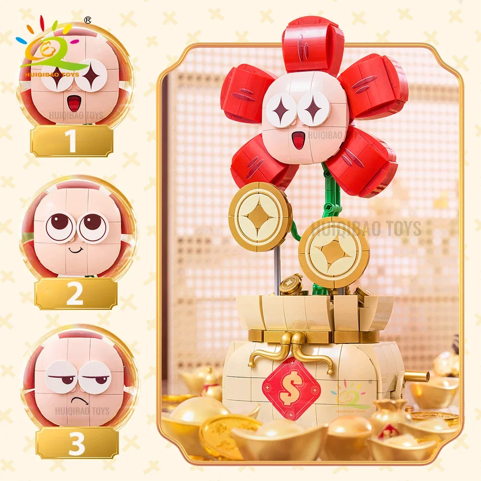 HUIQIBAO 508 шт. богатый цветок декоративная Модель Набор строительных блоков DIY