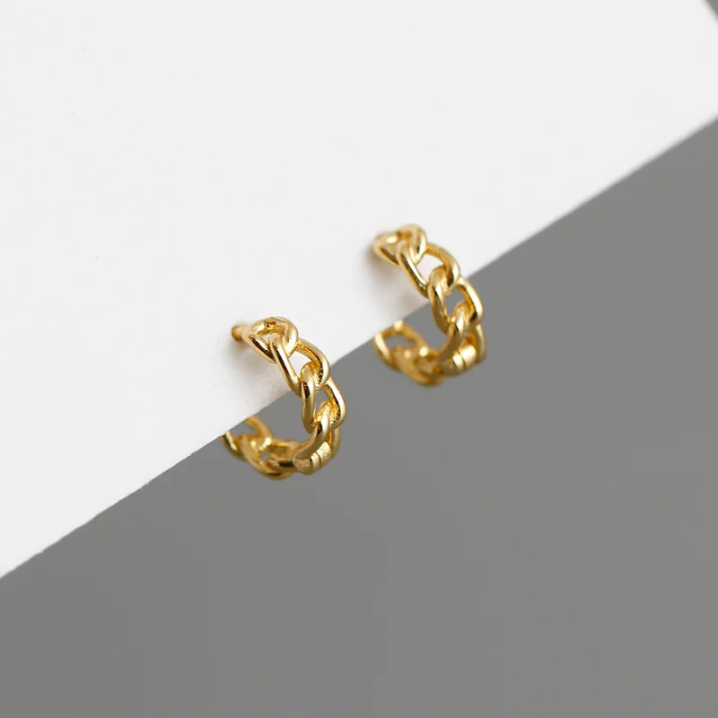 

LOOXI Silver Gold Color French Punk Hip-Hop Geometric Small Hoop Earrings for Women Party Jewelry Accessories Oorbellen 2021