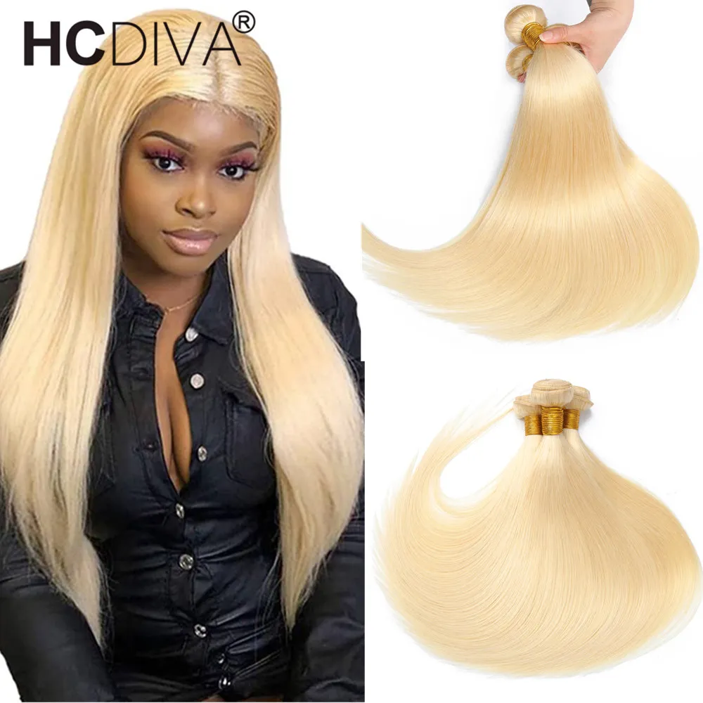 

613 Straight Bundles Brazilian Human Hair Weave Remy Human Hair 30 32 38 40 Inch Long Hair Bundles Blonde Straight Hair Bundles